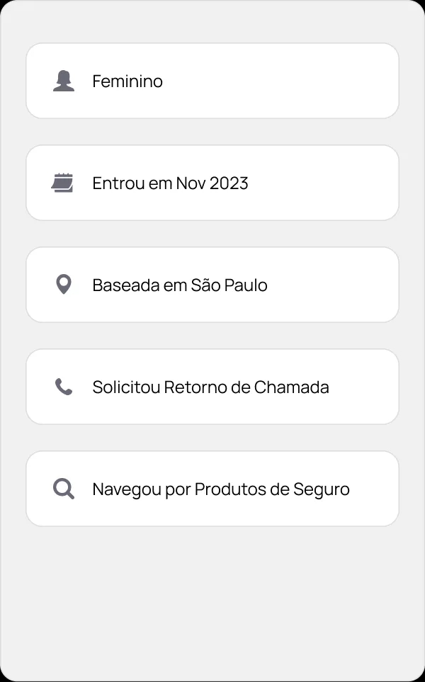 Dados tradicionais do cliente