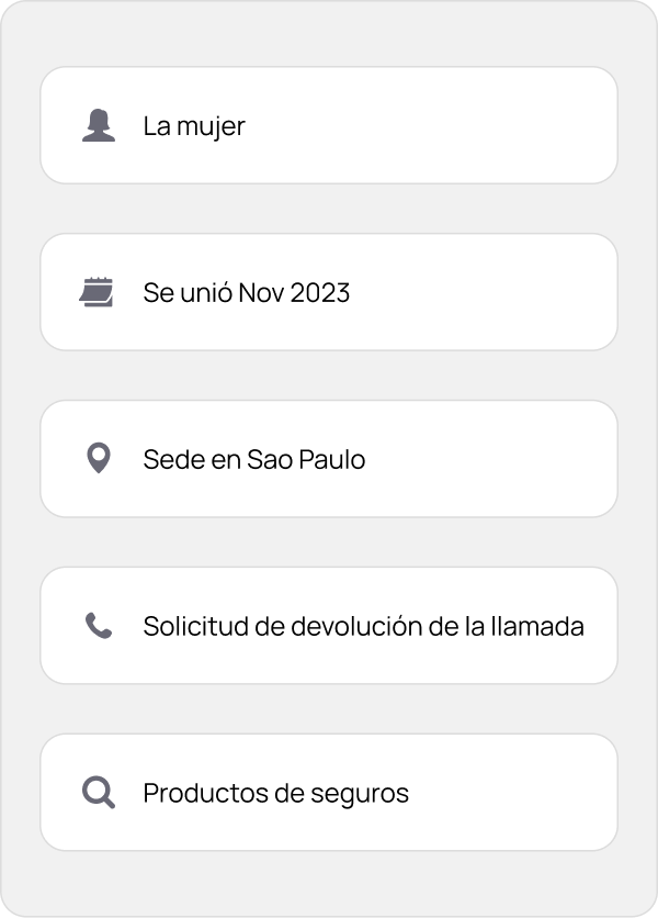 Datos tradicionales del cliente