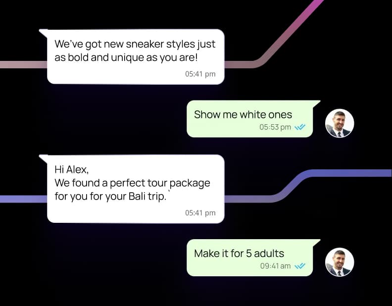 Laser focused messages, personalized for each user illustration