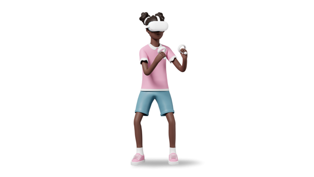 A prospective customer using augmented reality (AR) technology for purchasing products.