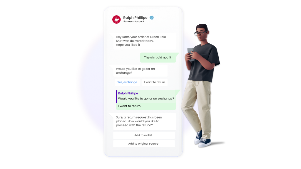 A multinational company using Gupshup’s Agent Assist tool for a chatbot to live agent handover.