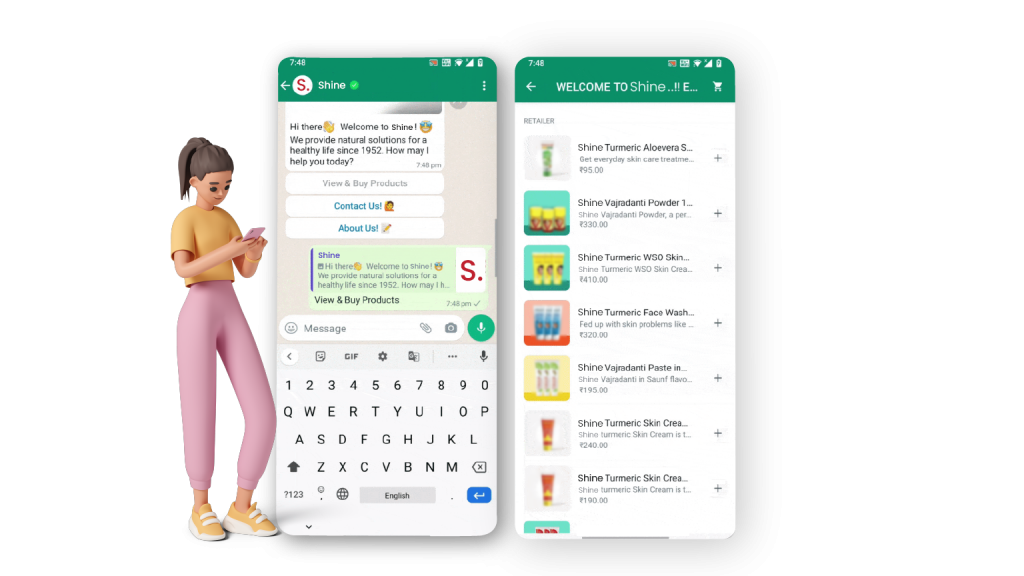 Enterprise building product catalog on Whatsapp for a seamless buying experience.