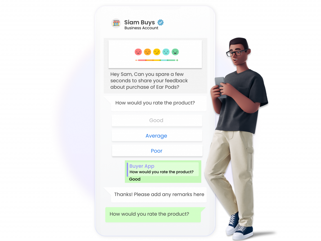 Collect instant feedback from customers through WhatsApp