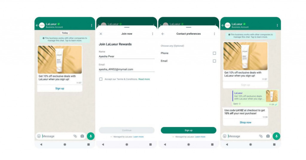 A brand generating leads by creating a Flow