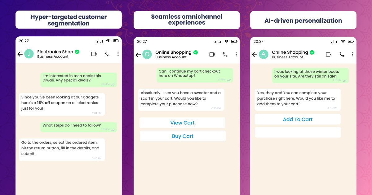 WhatsApp Mockup Boosting ecommerce festive sales